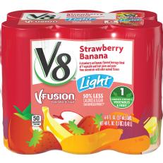 V8 V-Fusion Light Strawberry Banana, 8 oz., 6 pack