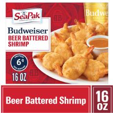 SeaPak Budweiser Beer Battered Shrimp, Frozen, 16oz