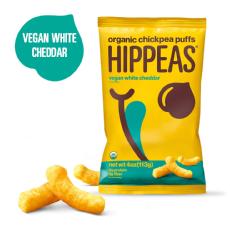 HIPPEAS Organic Chickpea Puffs + Vegan White Cheddar | 4 ounce, 6 count | Vegan, Gluten-Free, Crunchy, Protein Snacks