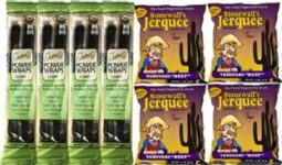 Gopal's Power Wraps Curry and Stonewall's Teriyaki Vegan Jerky 8 Pack Bundle Vegan Snack - Vegan Beef Jerky, Gluten Free, Non-GMO, (4 x 1.8 oz, 4 x 1.5 oz veggie jerky packs)