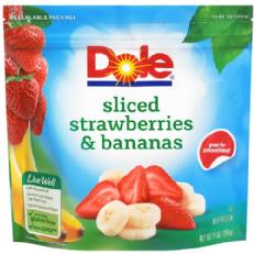 Dole Frozen Sliced Strawberries and Bananas, All Natural, 14oz Resealable Bag