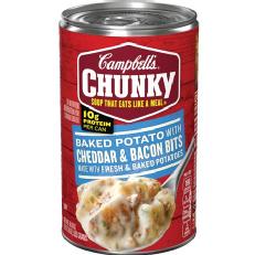 Campbell's Chunky Soup, Baked Potato with Cheddar & Bacon Bits Soup, 18.8 Ounce Can